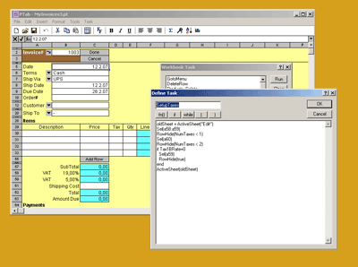 PTab Desktop Spreadsheet screenshot