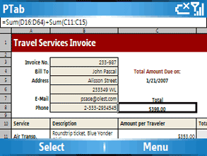 PTab Smartphone Spreadsheet 3.0 full